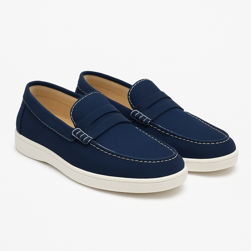 Blaue Canvas Loafers - Wickden Schuhe