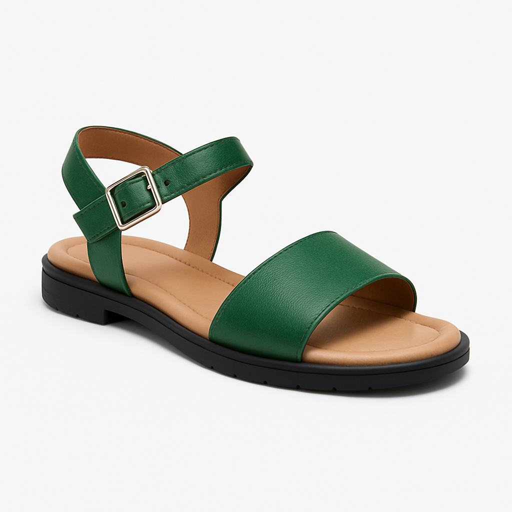 Grüne Leder-Sandalen - Wickden Schuhe